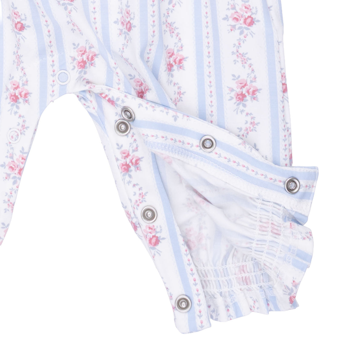 Anna Floral Stripe Smocked Long Sleeve Romper
