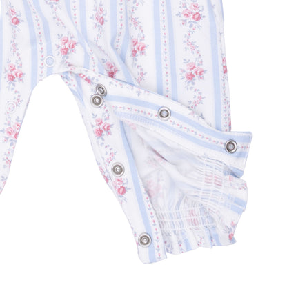 Anna Floral Stripe Smocked Long Sleeve Romper