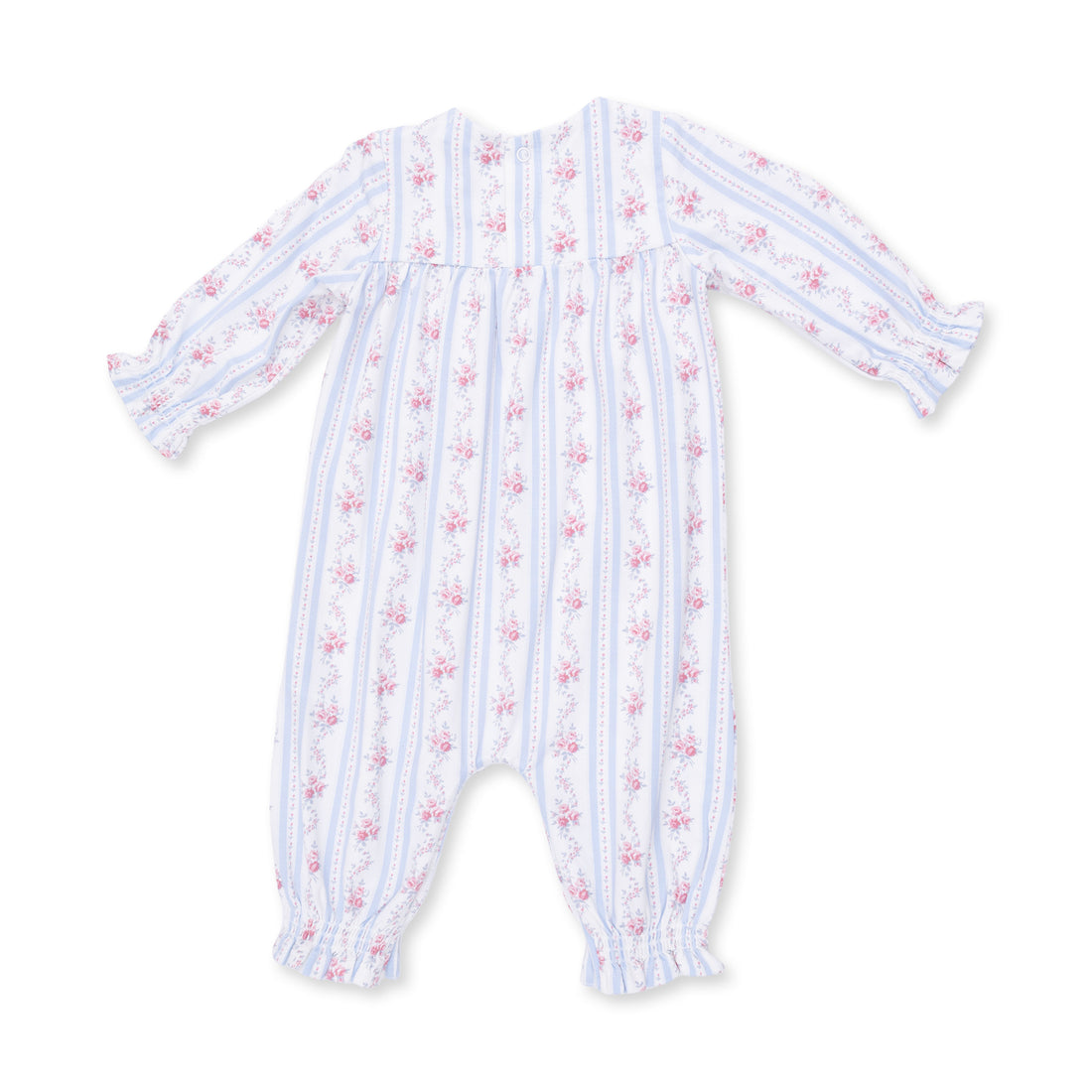 Anna Floral Stripe Smocked Long Sleeve Romper