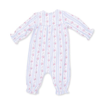 Anna Floral Stripe Smocked Long Sleeve Romper
