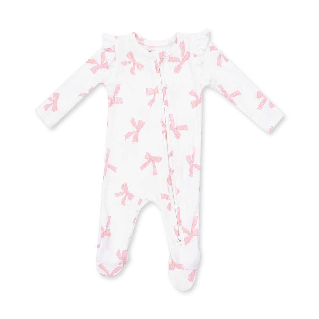 Pretty Bows 2 Way Ruffle Sleeve Zipper Footie