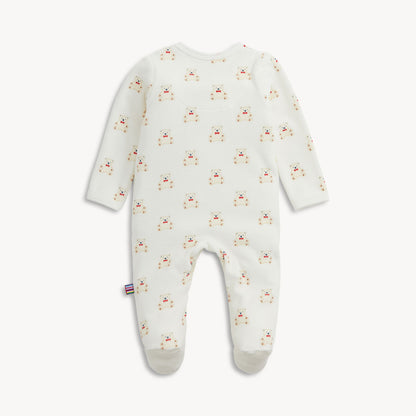 Teddy Bows Velour Footie