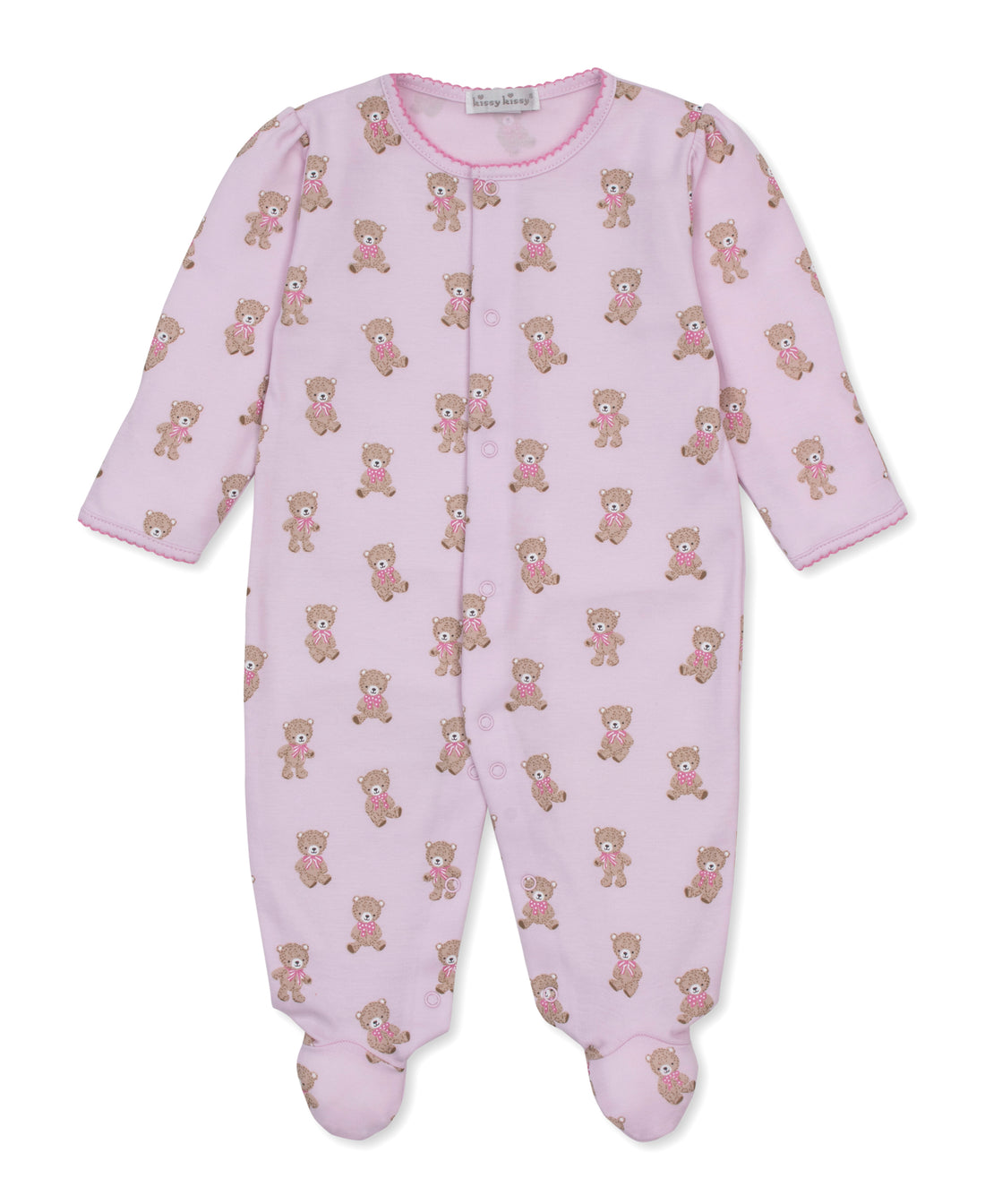 Teddy Bear Club Snap Footie: Light Pink