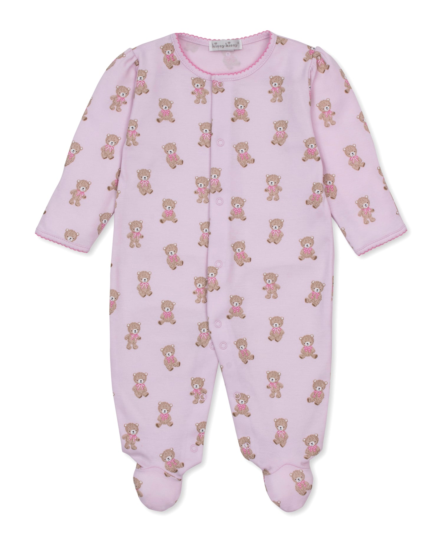 Teddy Bear Club Snap Footie: Light Pink