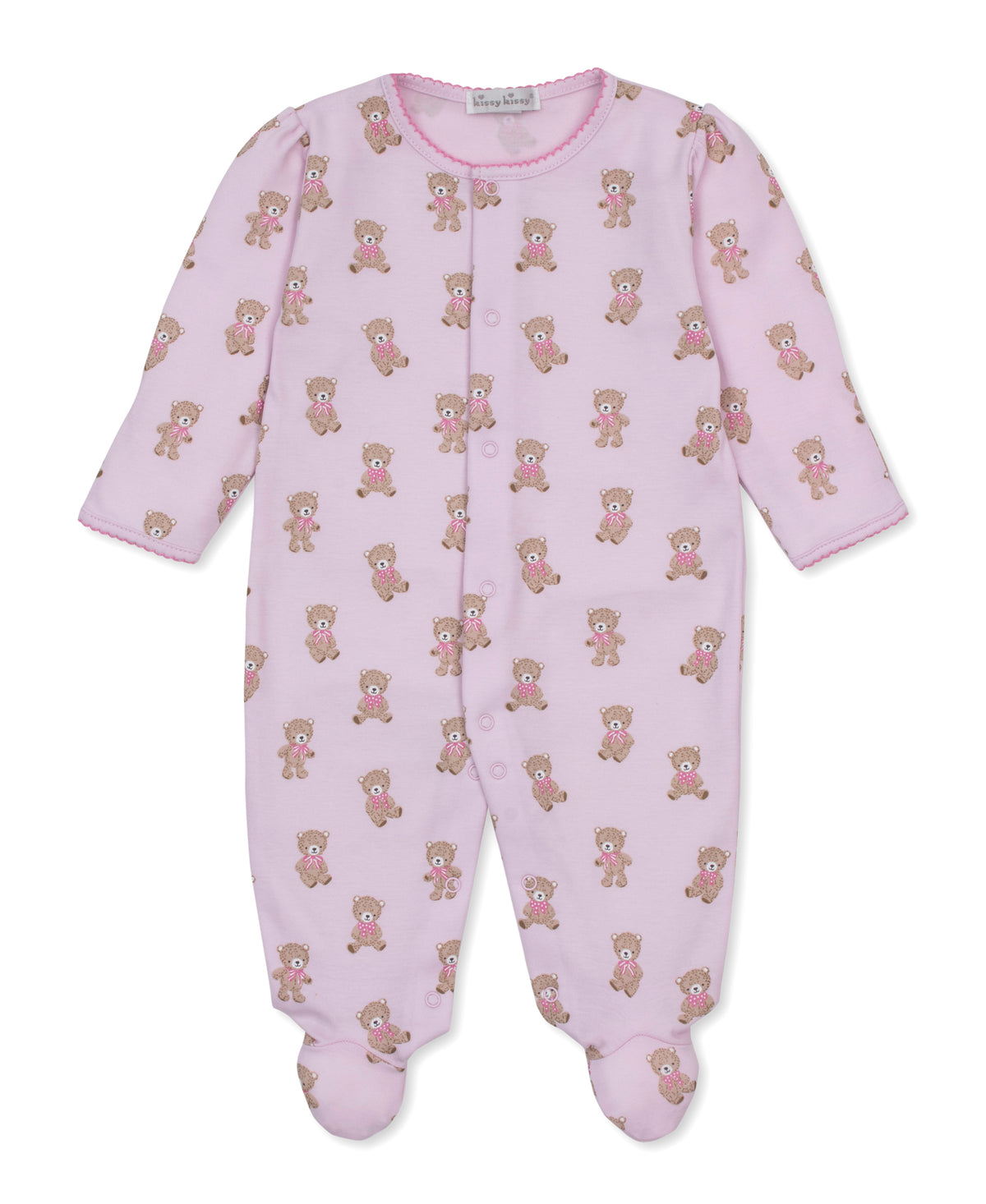 Teddy Bear Club Snap Footie: Light Pink