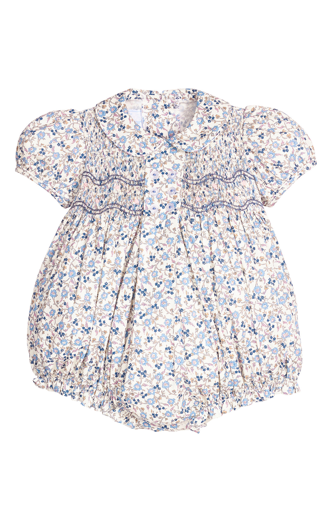 Smocked Bridget Bubble - Wisteria Floral