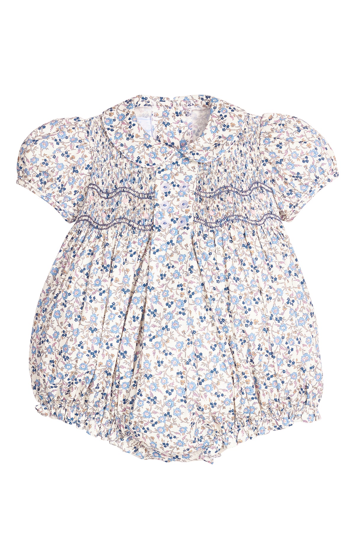 Smocked Bridget Bubble - Wisteria Floral