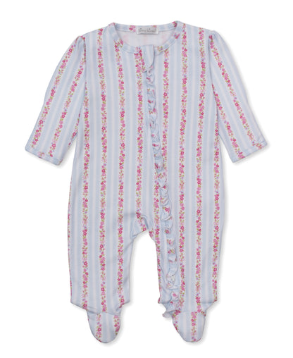 Rose Renaissance Light Blue Stripe Zipper Footie