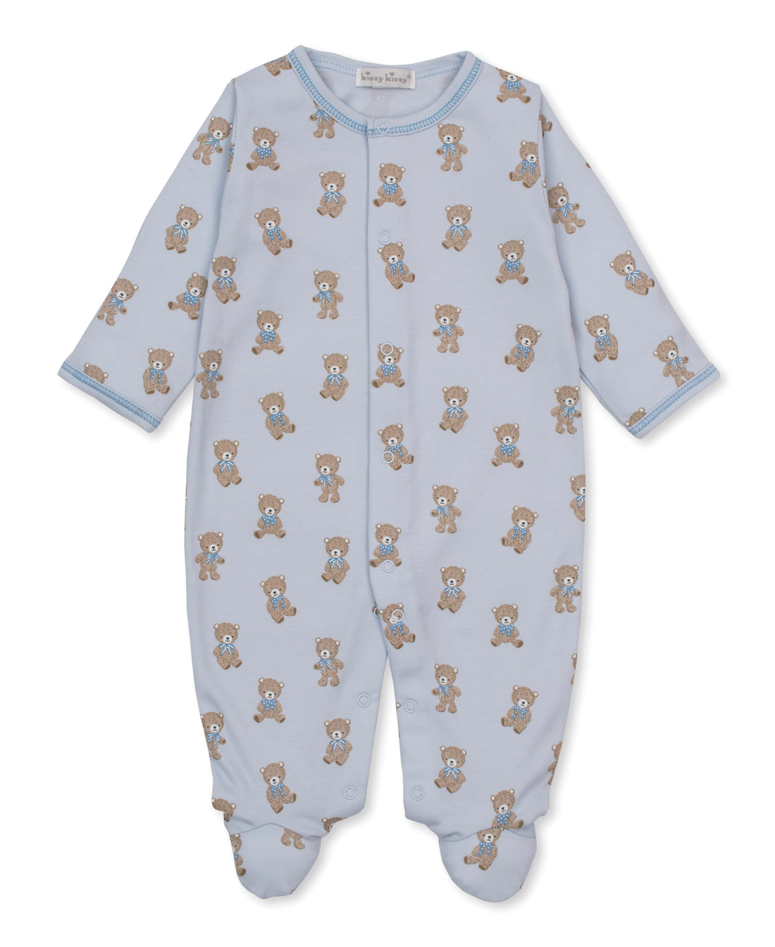 Teddy Bear Club Snap Footie: Light Blue