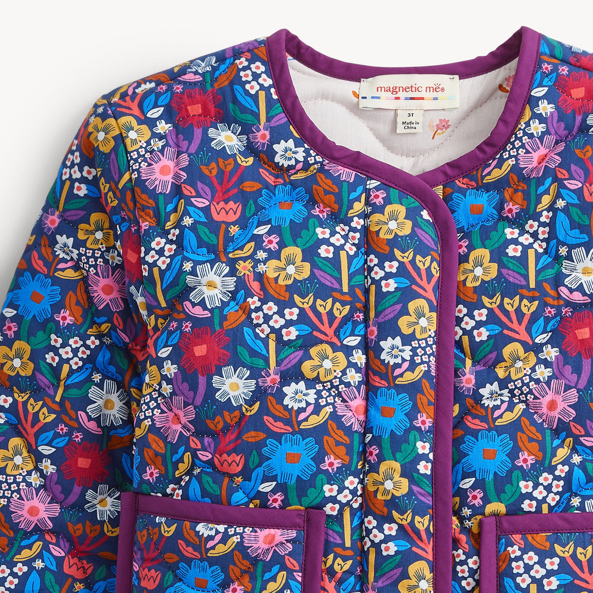 Floral Quilted Reversible Girls Jacket