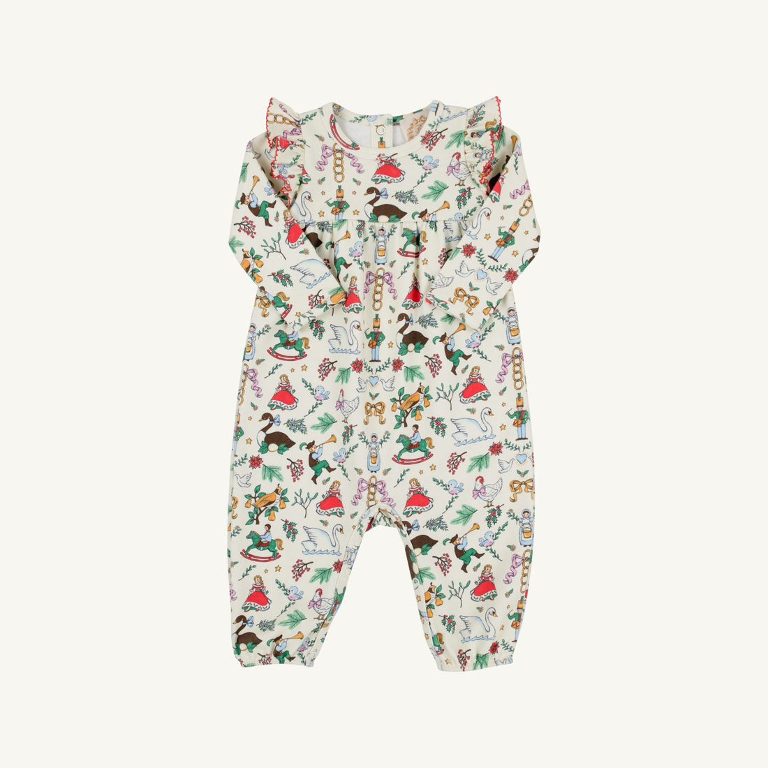 Leigh Ann Angel Sleeve Romper: 12 Days of Christmas/Richmond Red