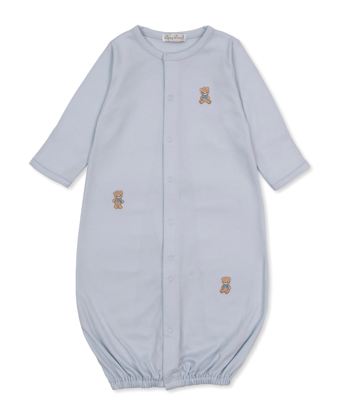 Teddy Bear Club Embroidered Converter Gown: Light Blue
