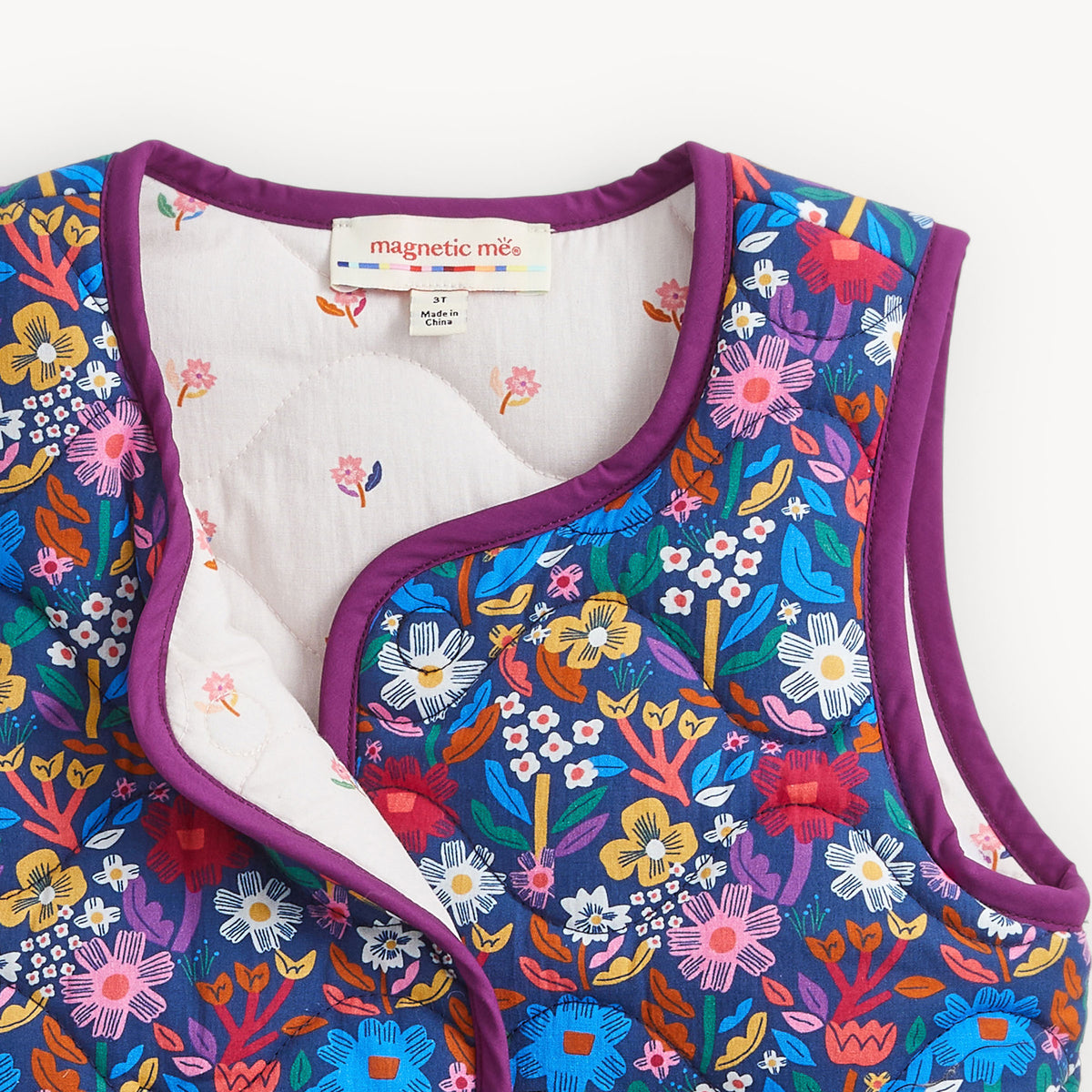 Floral Quilted Reversible Girls Vest