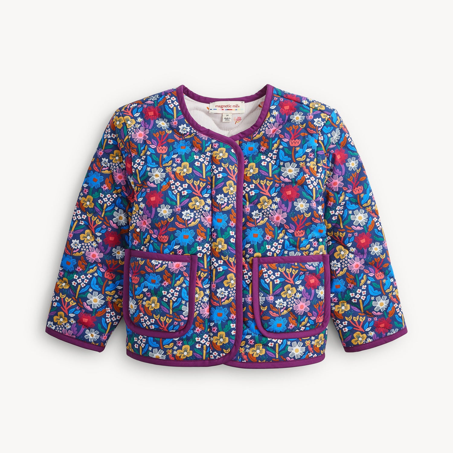 Floral Quilted Reversible Girls Jacket