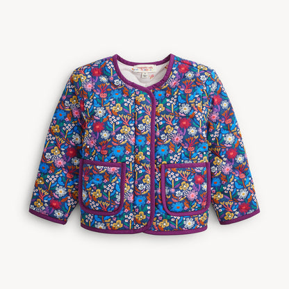Floral Quilted Reversible Girls Jacket