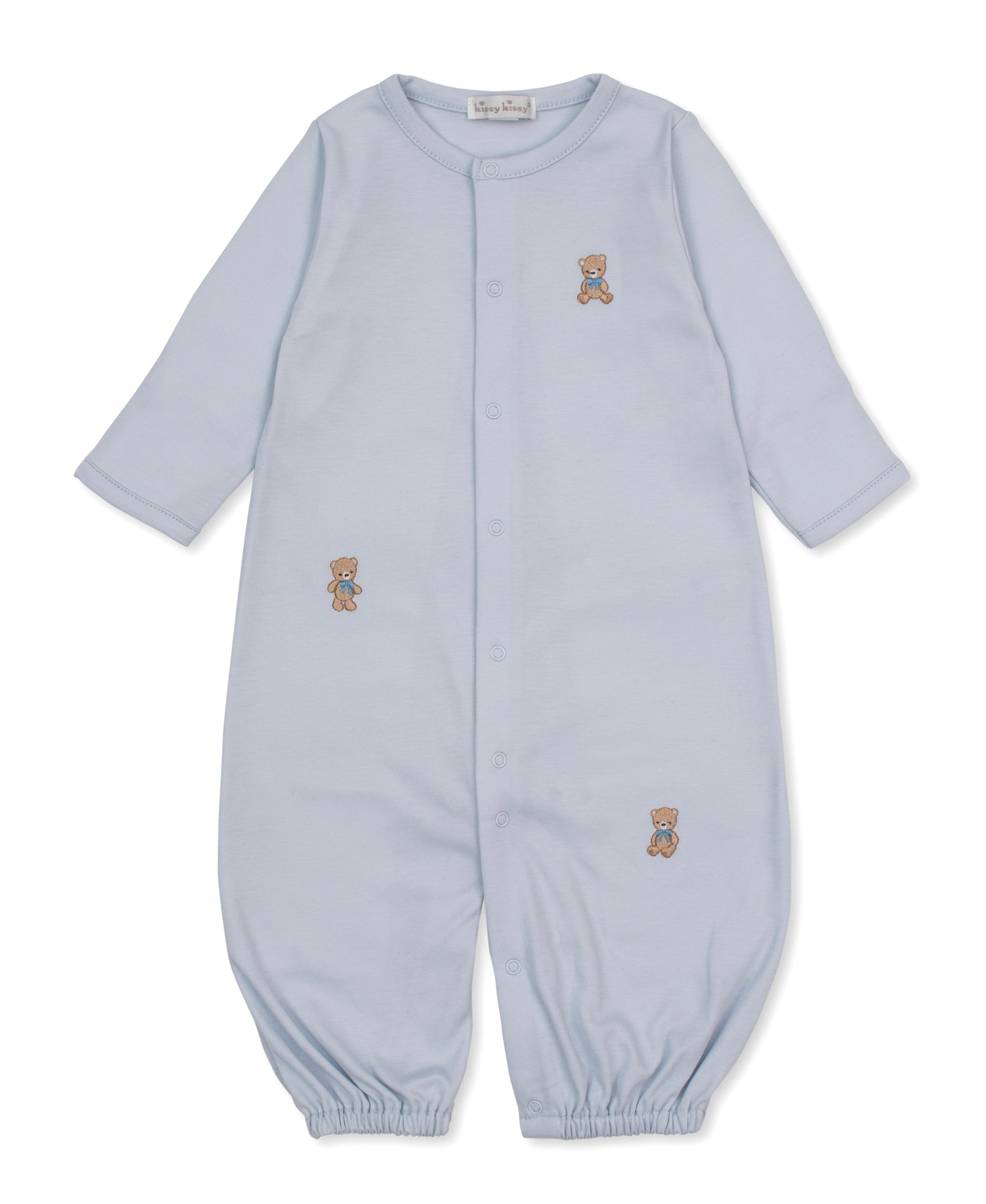 Teddy Bear Club Embroidered Converter Gown: Light Blue