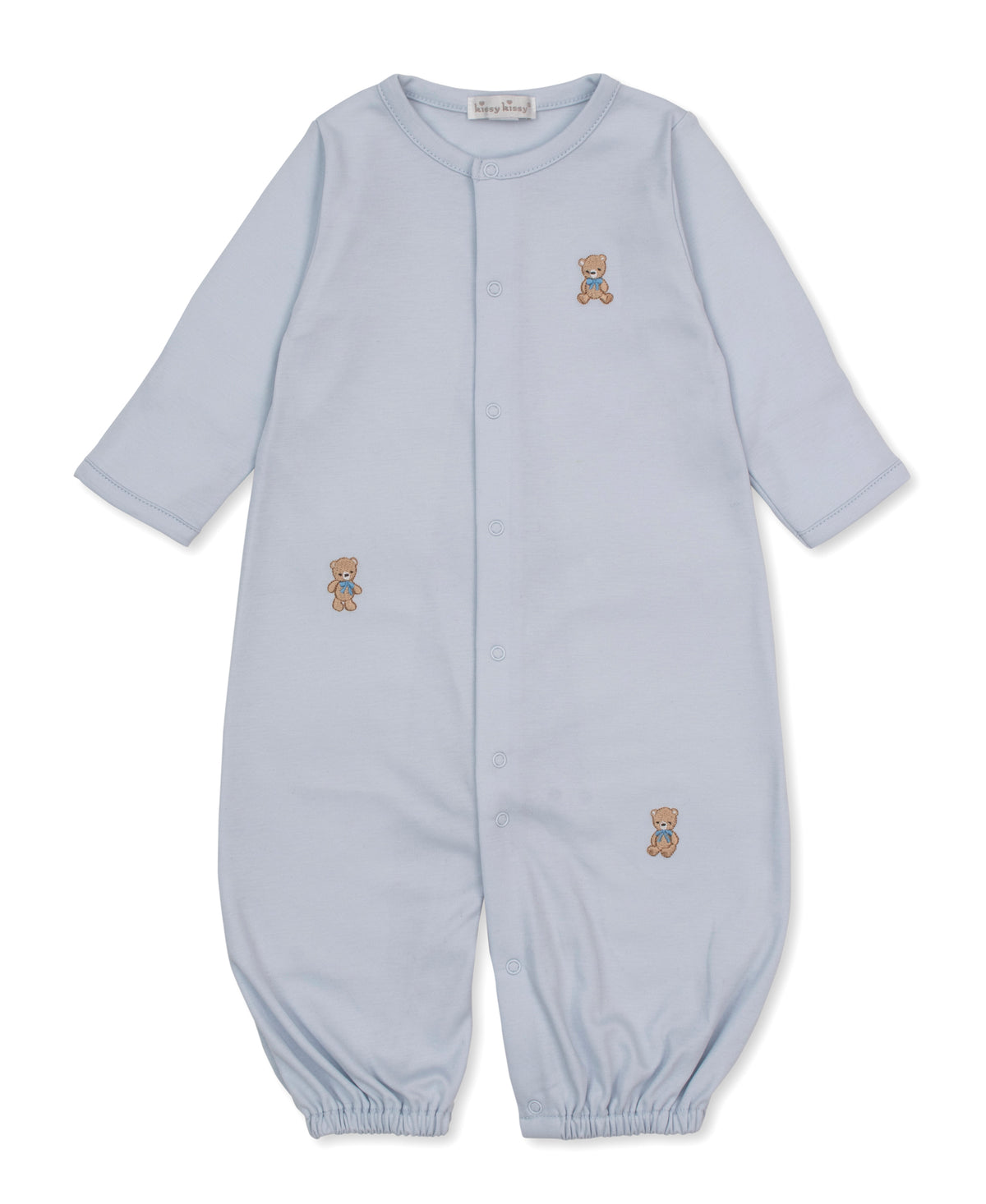 Teddy Bear Club Embroidered Converter Gown: Light Blue