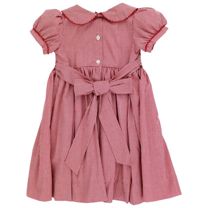 Christmas Check Geometric Smocked Dress