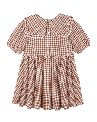 Camille Dress: Brick Check