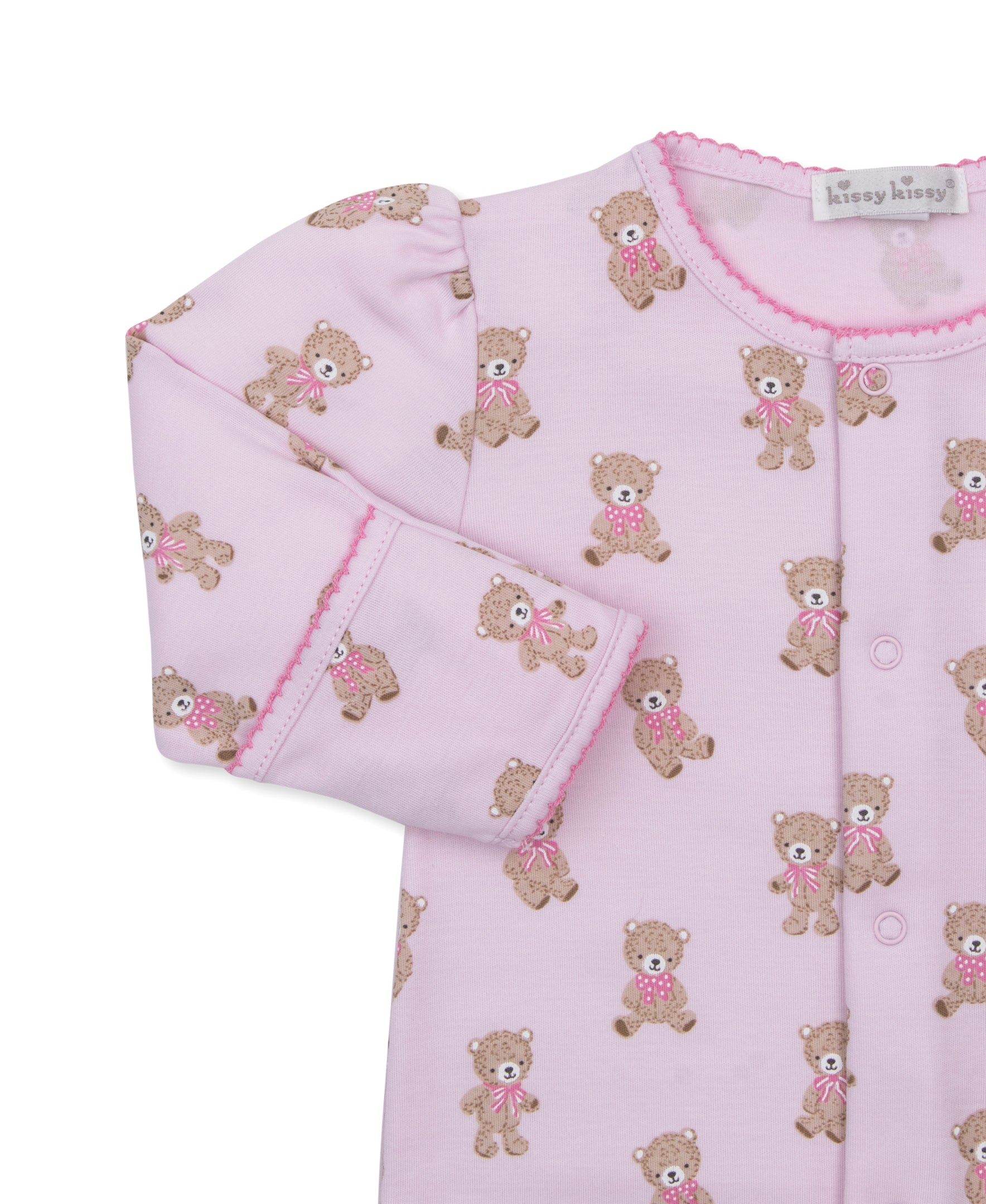 Teddy Bear Club Snap Footie: Light Pink