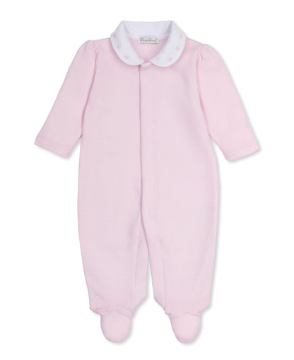 Baby Blessings Jacquard Footie: Pink