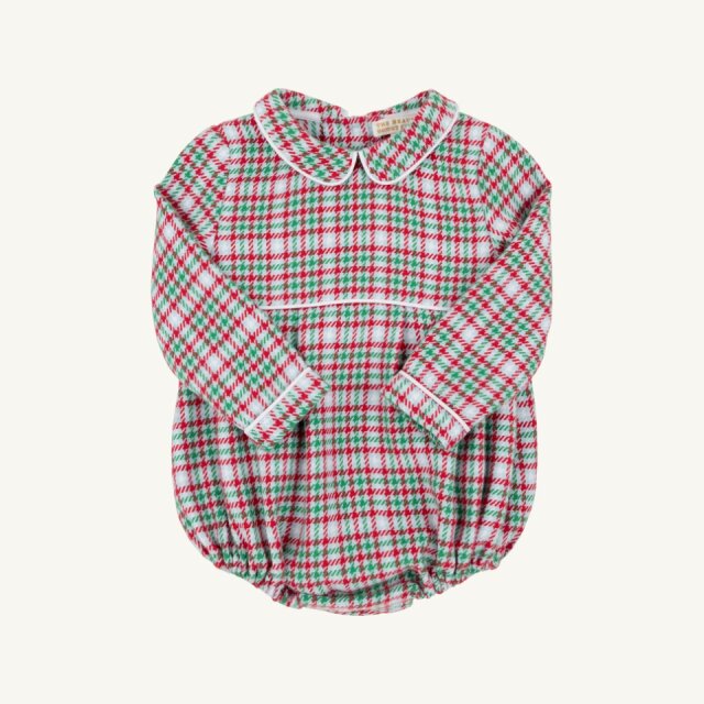 Long Sleeve Bradford Bubble - Woven Yarn: Wicker Park Plaid/Worth Ave White