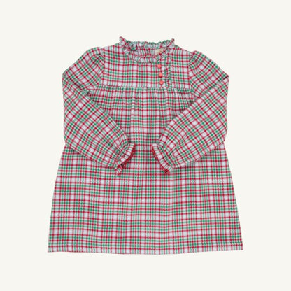 Long Sleeve Mary Baker Day Dress: Wicker Park Plaid/Richmond Red