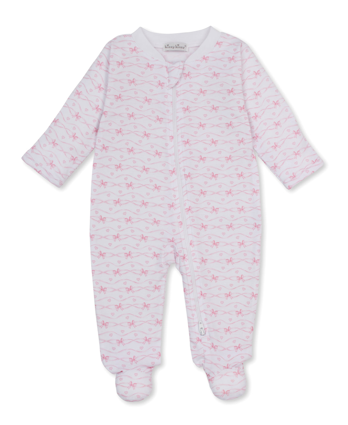 Baby Bows Zipper Footie