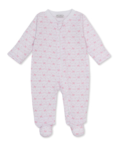 Baby Bows Zipper Footie