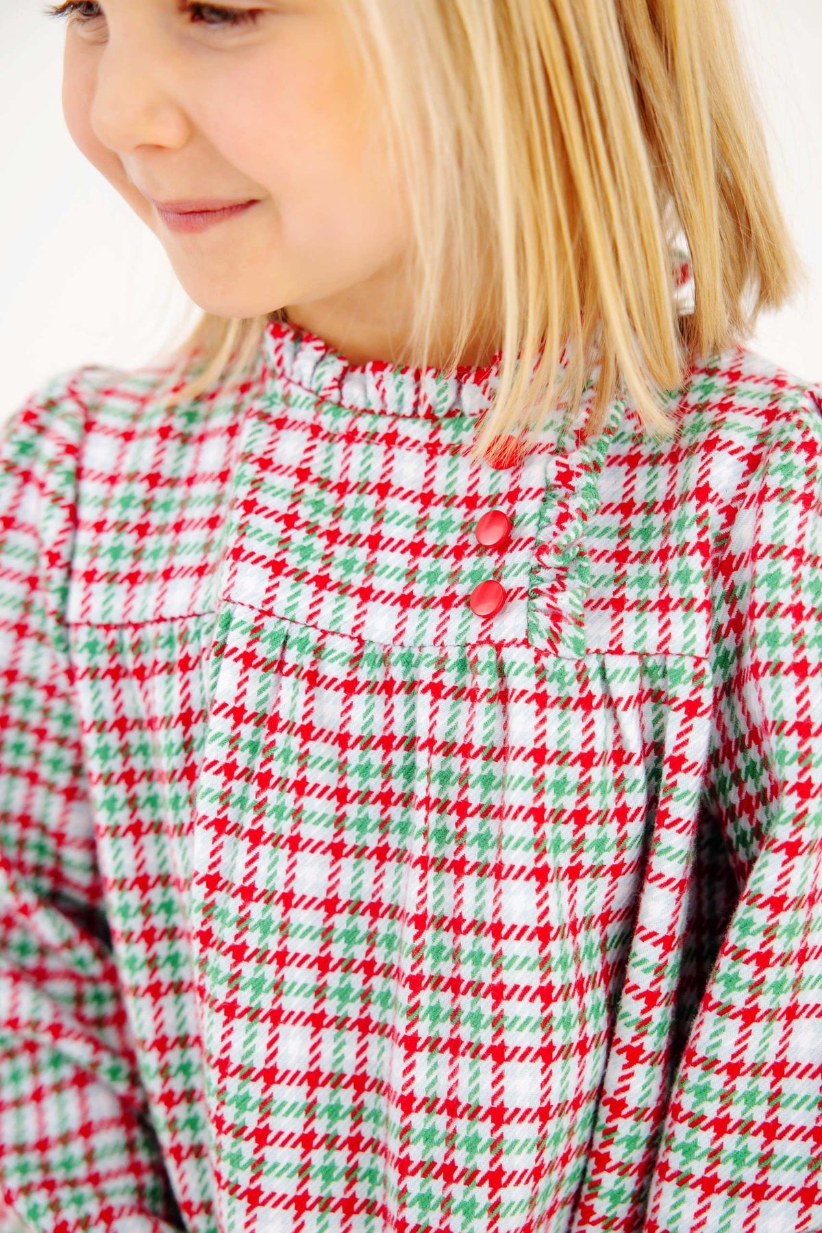 Long Sleeve Mary Baker Day Dress: Wicker Park Plaid/Richmond Red