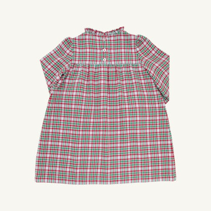 Long Sleeve Mary Baker Day Dress: Wicker Park Plaid/Richmond Red
