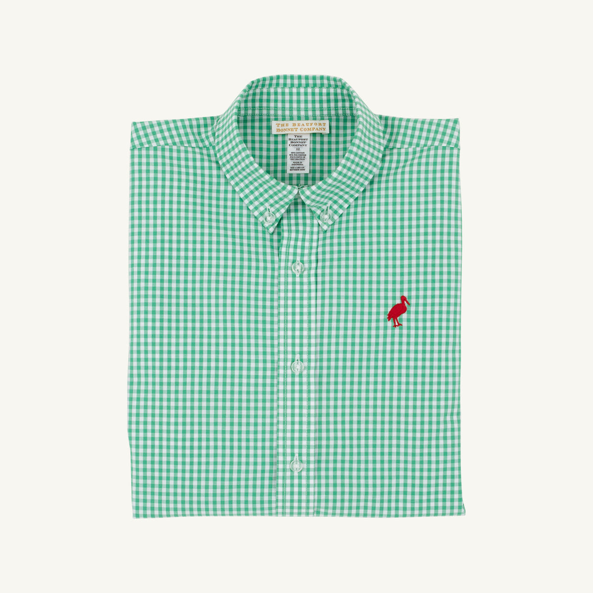 Deans List Dress Shirt: Gibson Island Green Mini Gingham/Richmond Red