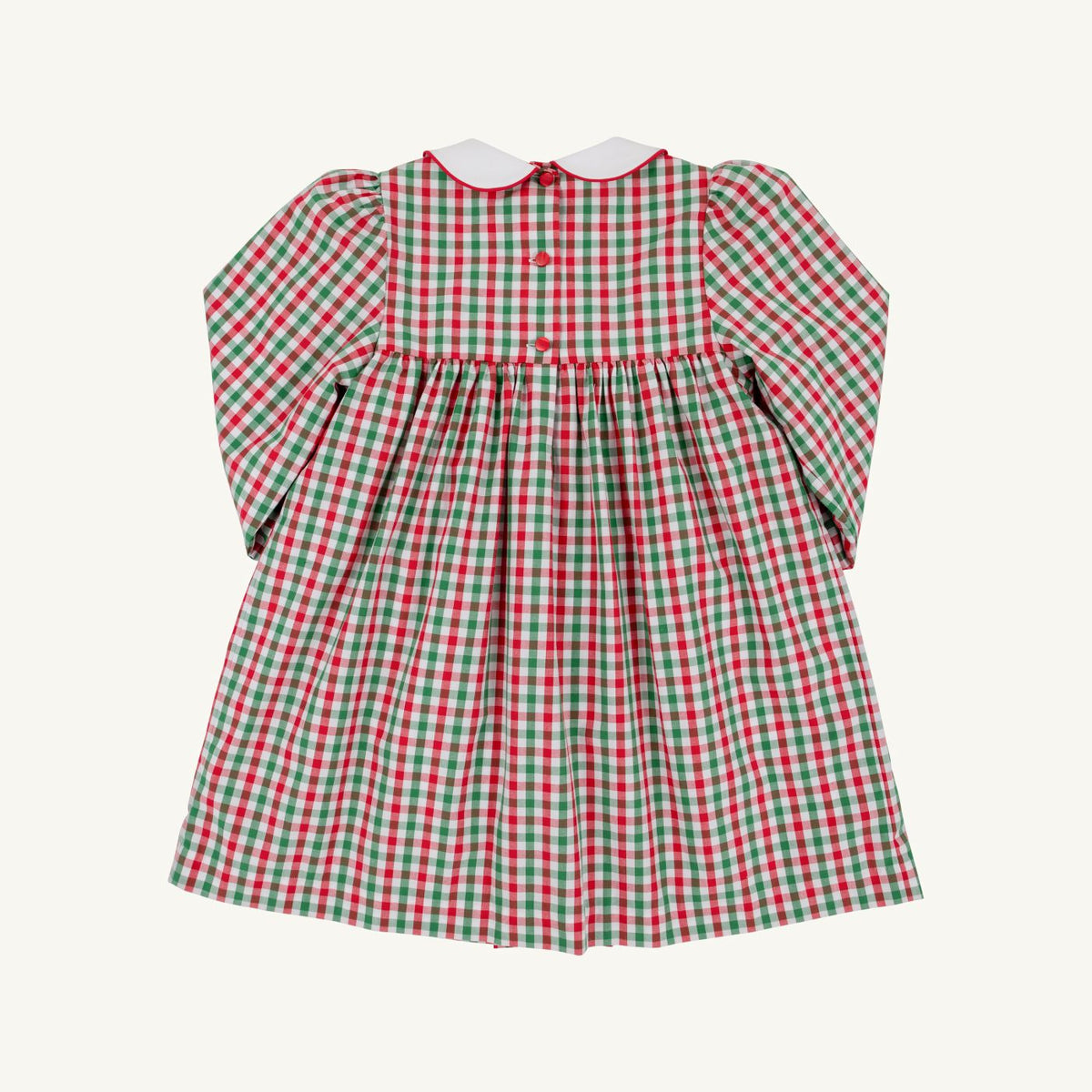 Della Marie Dress: Richmond Red and Kiawah Kelly Green Gingham/Worth Ave White