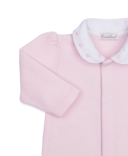 Baby Blessings Jacquard Footie: Pink