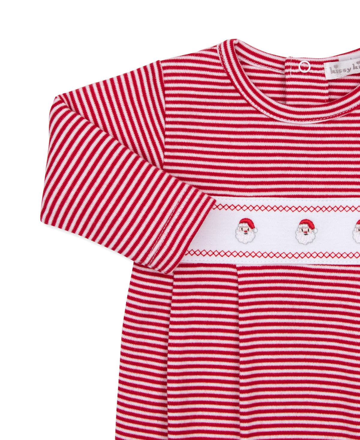 Classic Treasures Footie: Red Stripe with Santa Embroidery