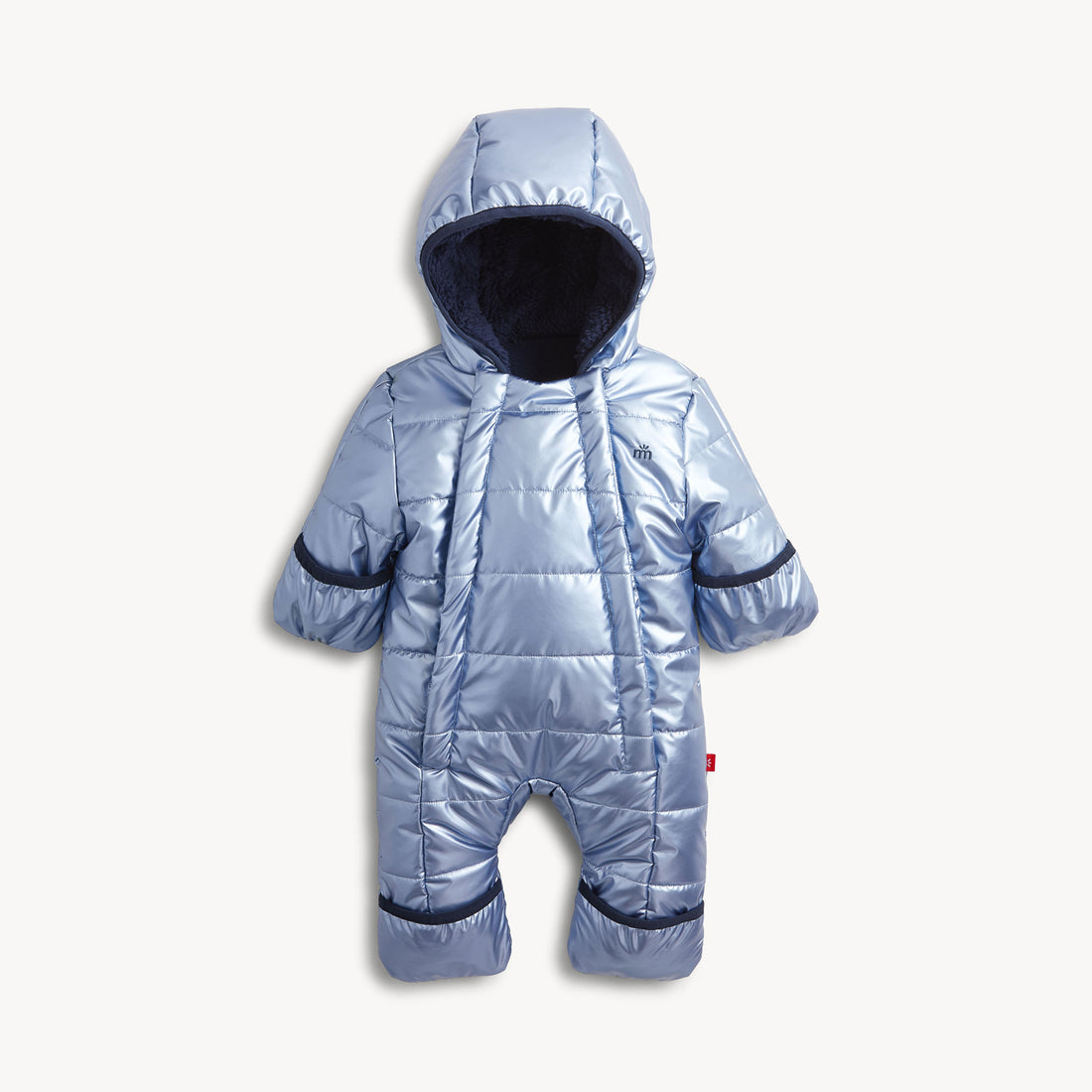 Blue Solid Metallic Boys Puffer Pram