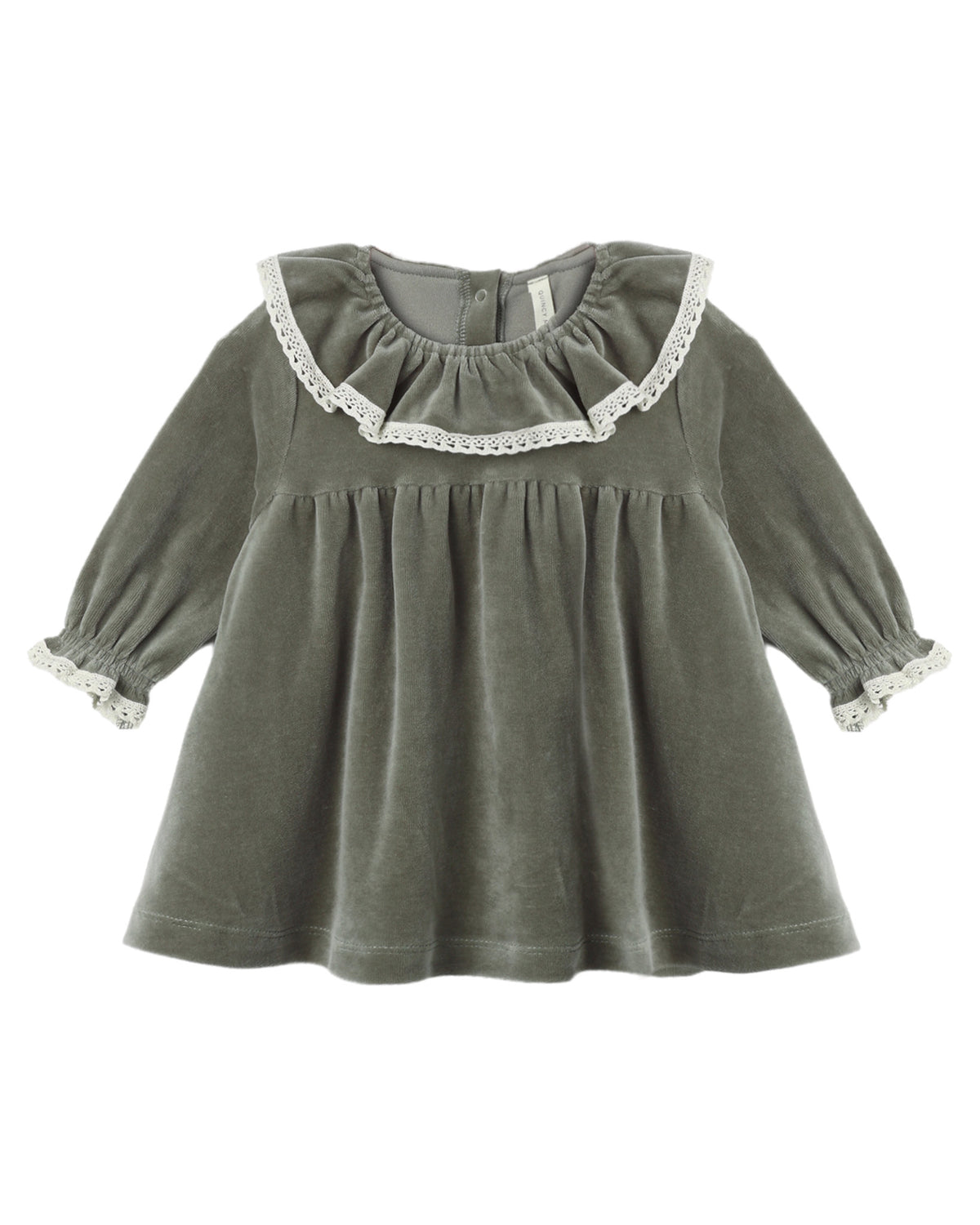 Velour Baby Dress: Spruce