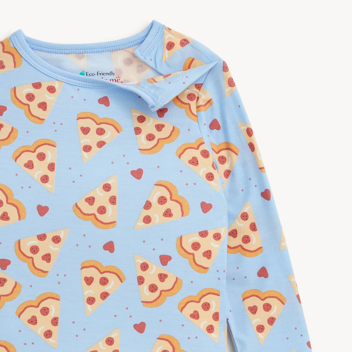 Pizza My Heart Blue Modal LS Long Pant PJs