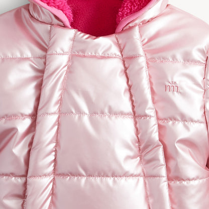 Pink Solid Metallic Puffer Pram