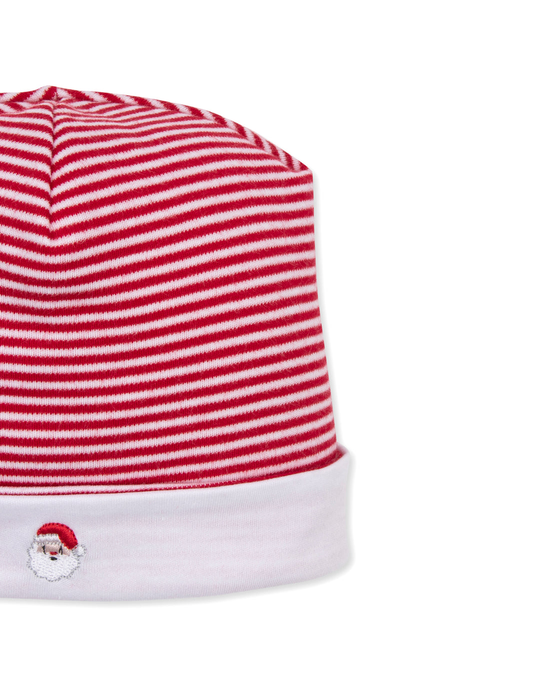 Red Stripe Baby Beanie with Santa Embroidery