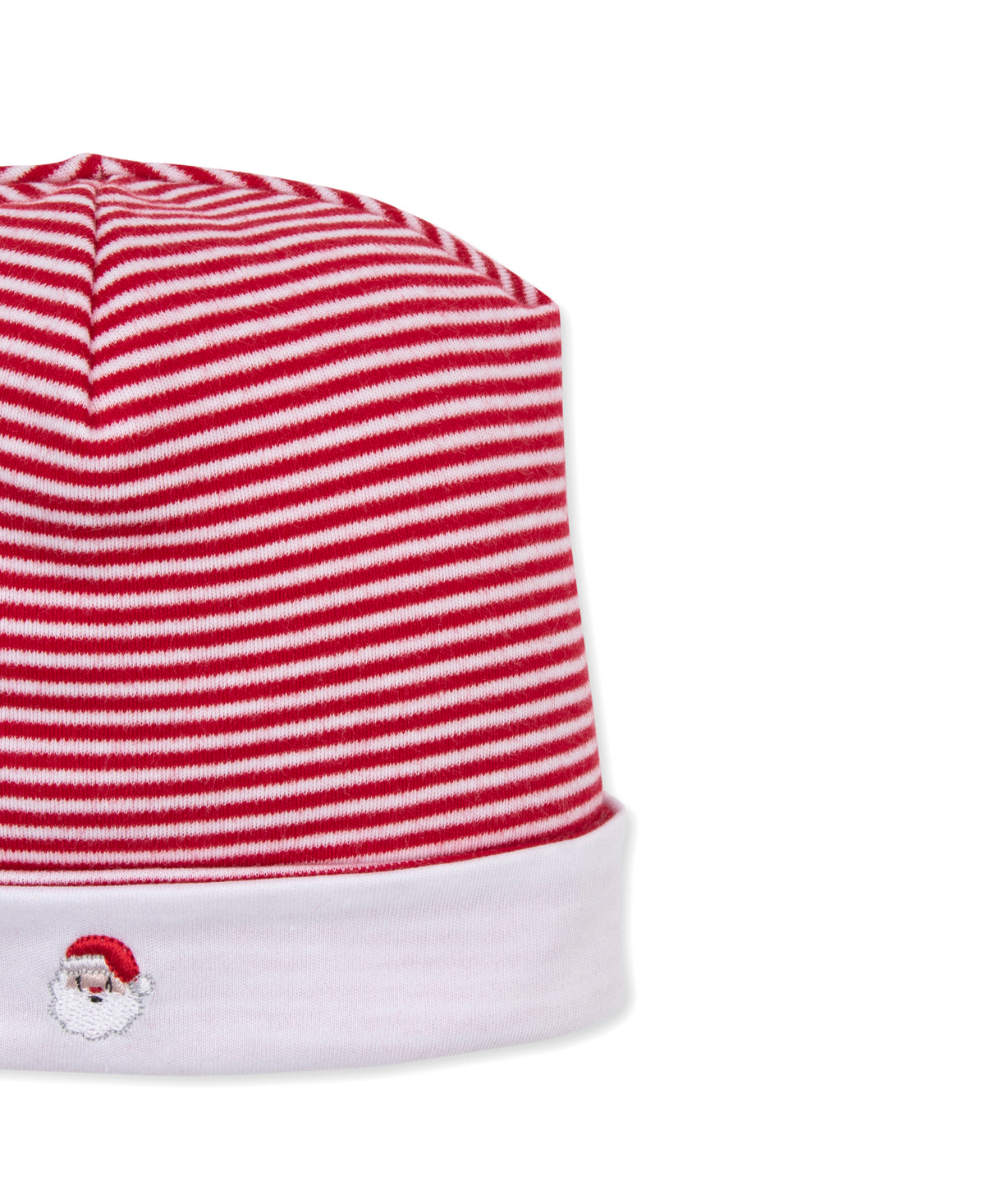 Red Stripe Baby Beanie with Santa Embroidery