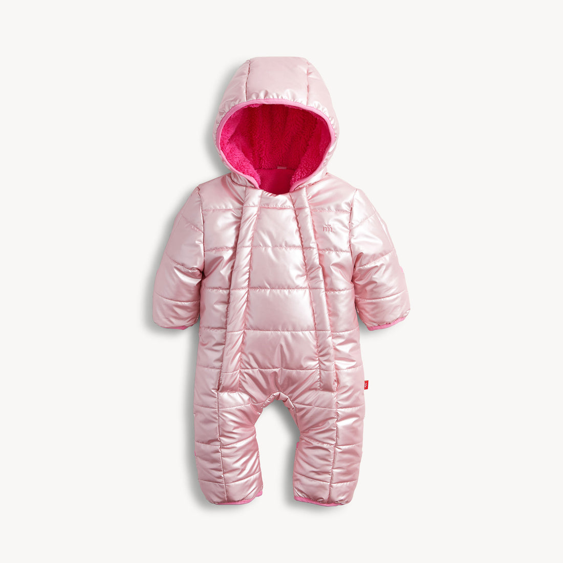 Pink Solid Metallic Puffer Pram