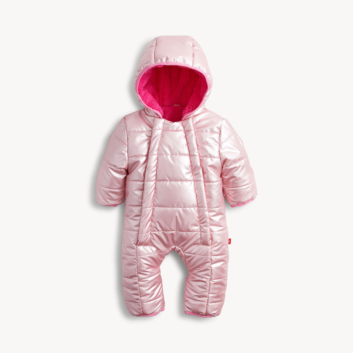 Pink Solid Metallic Puffer Pram
