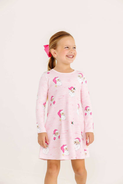 TBBC Long Sleeve Polly Play Dress - Heavy Weight: Dear Santa