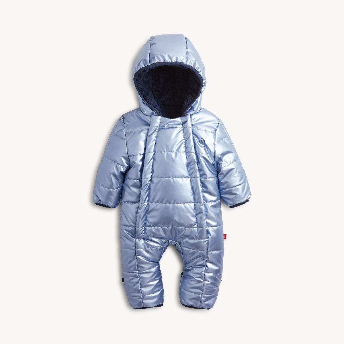 Blue Solid Metallic Boys Puffer Pram