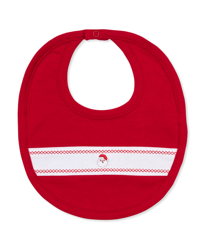 Red Bib with Santa Embroidery
