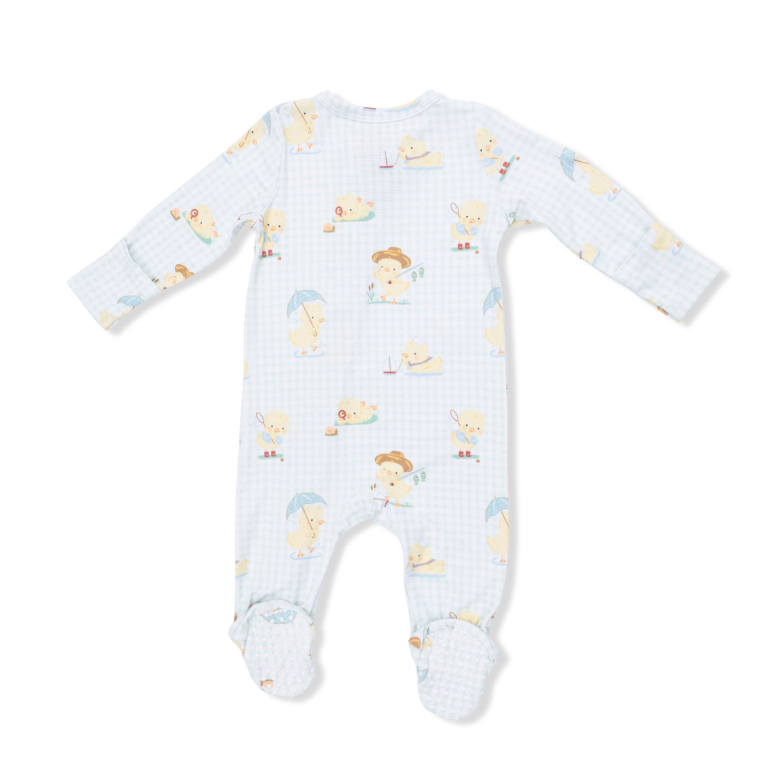 Vintage Spring Ducklings Green 2 Way Zipper Footie