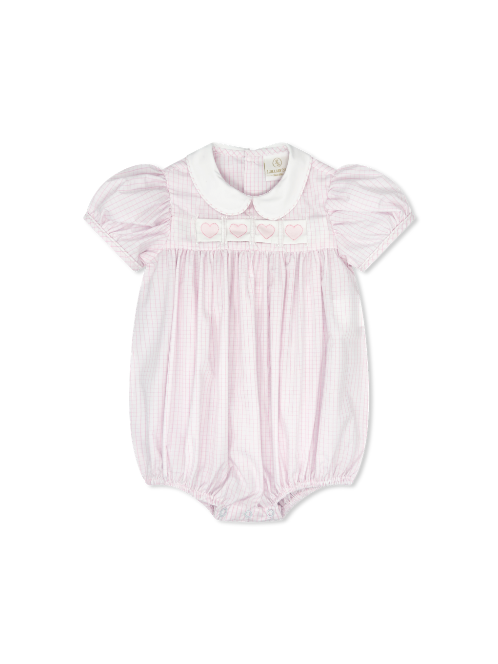 Ruth Ribbon Bubble: Classic Pink Windowpane with Hearts/Bows/Bunnies Interchangeable Ribbons