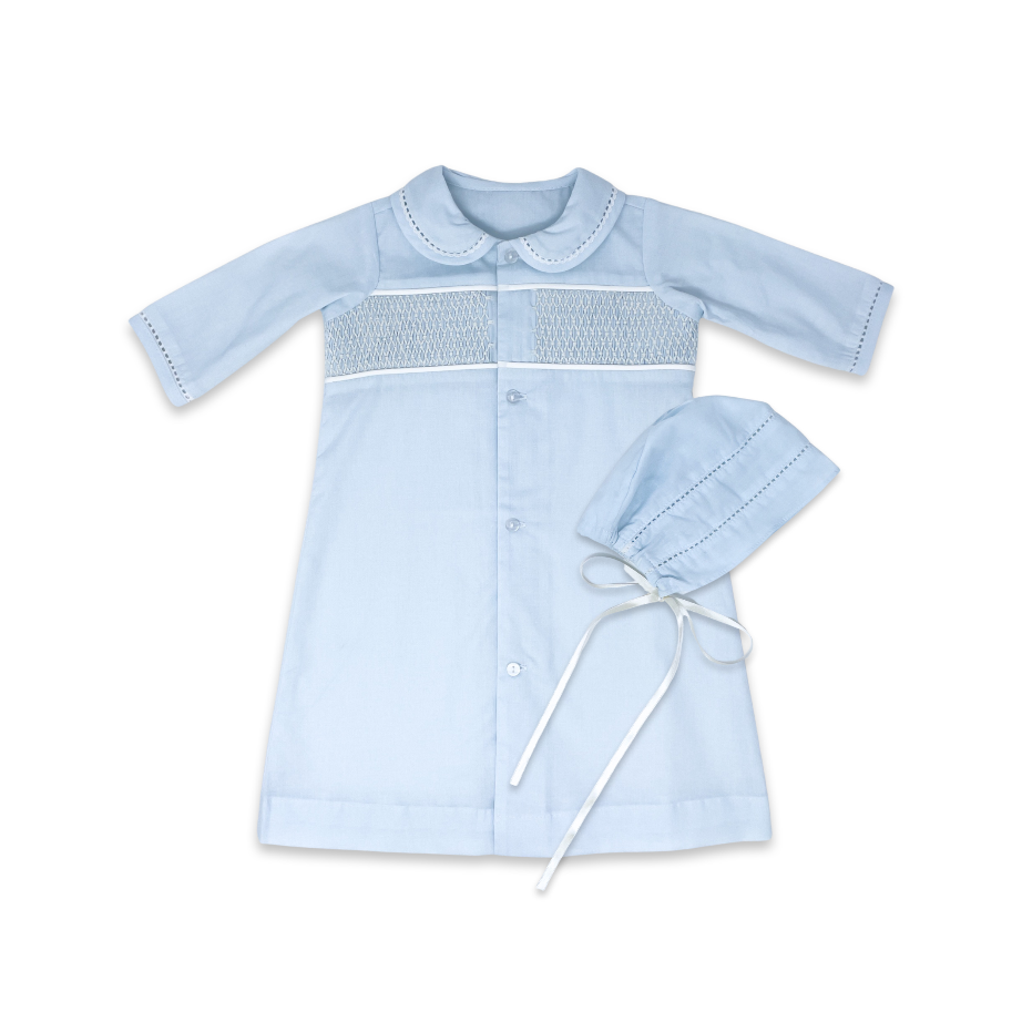 Royal Daygown Set: Blessings Blue with Smocking