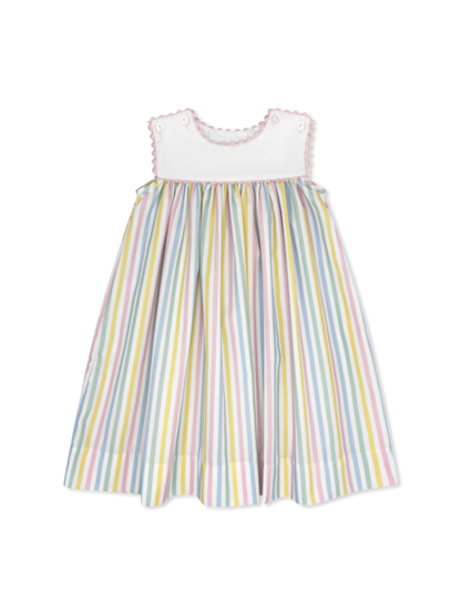 Charming Dress: Sorbet Stripe with Pink RicRac